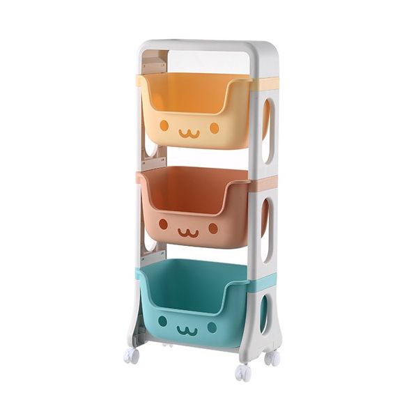 Children Multipurpose 3 Layers Toy &amp; Snack Storage Organizer Trolley Rack