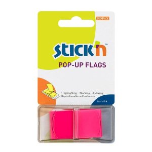 Stick 'n Pop Up Flag Neon Magenta 45x25mm - 50 sheets per pad