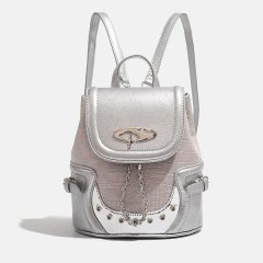 Women's Silver Pink Backpack