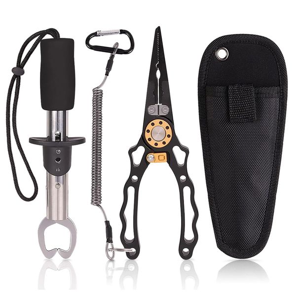 4PCS Camping multi use fishing pliers &amp; mouth grip set-fishing equipment