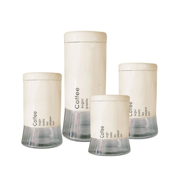 DH - Kitchen Food Storage Airtight Coffee Tea Pasta Sugar Canister Set