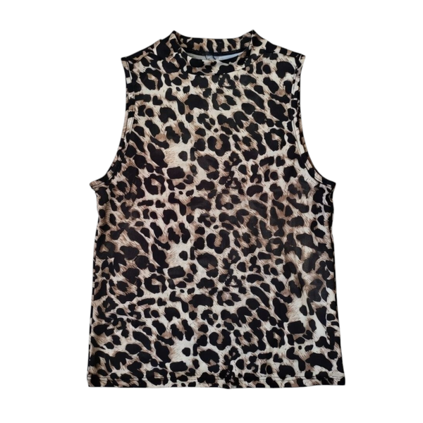 Women's Leopard Print Sleeveless Top