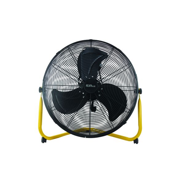 ALVA AIR 45cm High Velocity Floor Fan | Metal | Matte Black | Yellow Stand