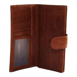 Genuine Leather Trifold Spacious Purse 19 Card Slots