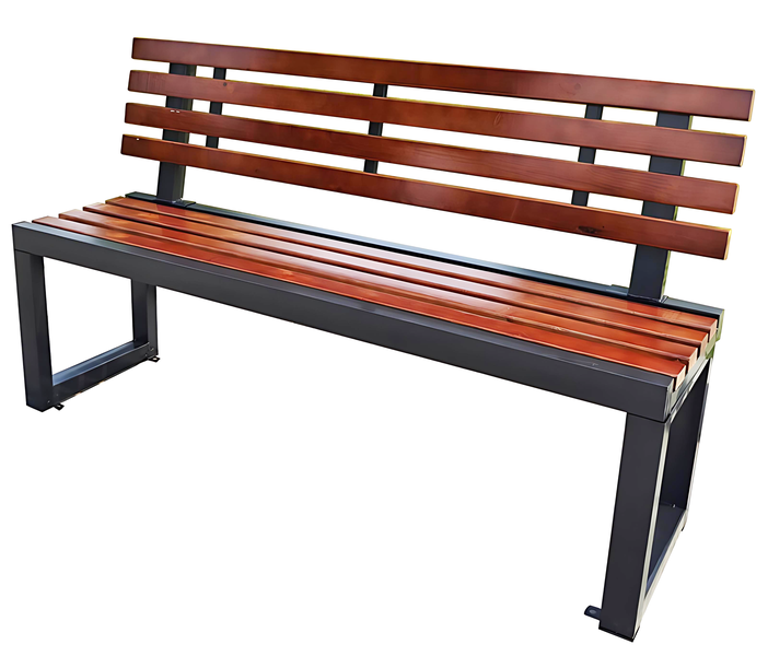Outdoor Garden Bench Wooden Patio Bench With Backrest For Lawn Poolside
