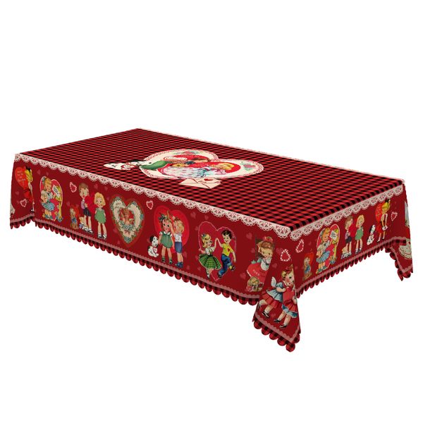 Valentine's Day Tablecloth- Machine Washable,140x180cm