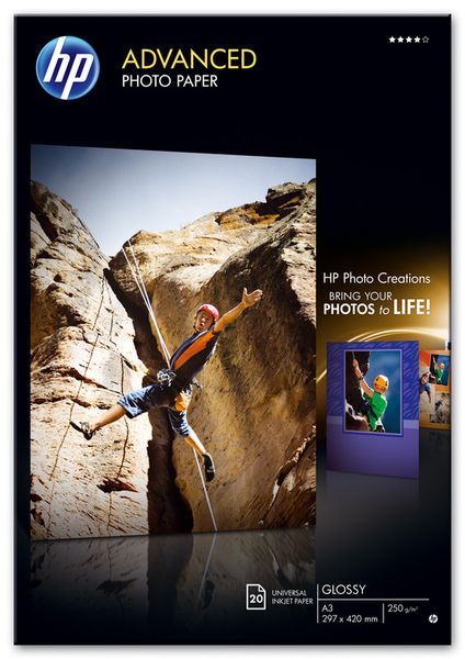 HP Advanced Glossy 250gsm Photo Paper - A3 (20 Sheets)