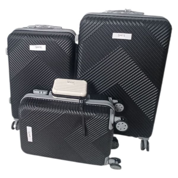 4-Piece Textured Hard Shell Trolley Luggage Set