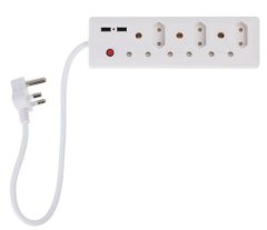 6-Way Multiplug with 2 usb ports