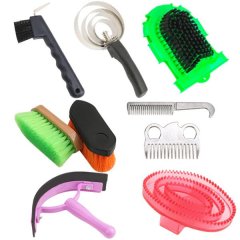 9Pcs Horse Brush Sets for Grooming with Bag, Horse Comb, Horse Bath Brush