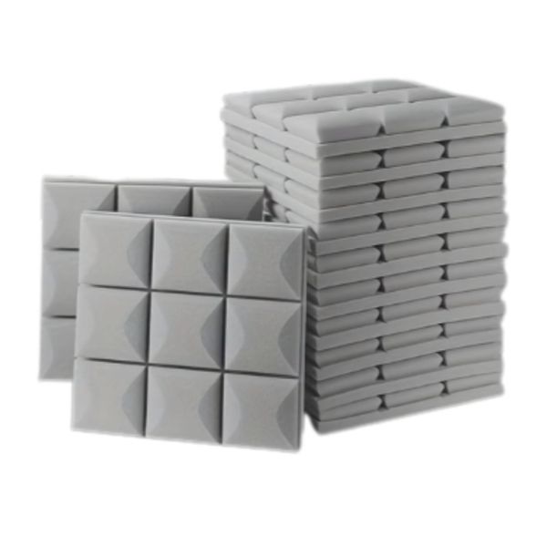 Acoustic Foam+ Echo-Less Panels Black Mushroom 30x30x5cm (Pack of 12)