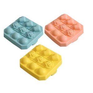 3 Pack Food-Grade Silicone Rose Flower, Heart, Ball Shape Ice Mold Tray