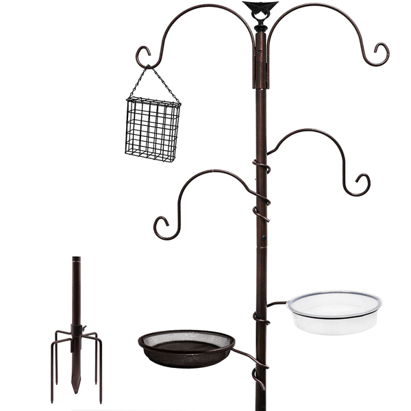 Metal Bird Feeder Station Bird Feeder Station Stand Pole Stand -190x50cm