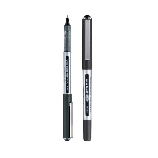 Uni Rollerball, UB-150 Eye Micro (0.5mm), Black, Pack of 2