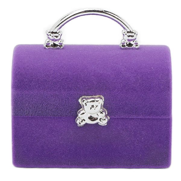 Portable Travel Jewelry Box - Retro Purple Ring &amp; Earring Organizer