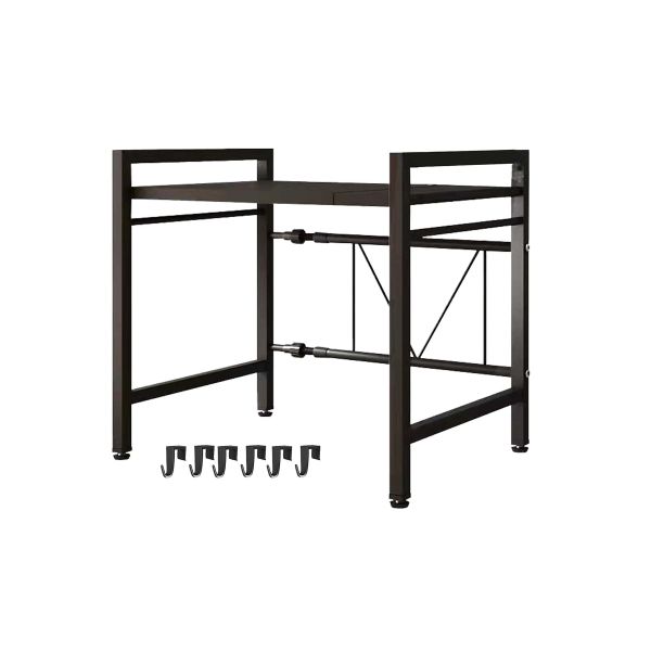 Microwave Oven Rack Extendable Kitchen Microwave Stand with Hooks Bake Rack