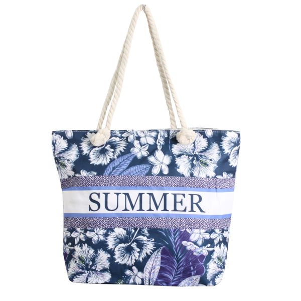 Purple &amp; Prose Ladies Blue Beach Shopper Bag