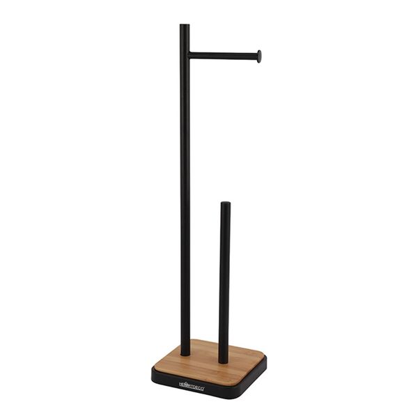 Bamboo Bathroom Toilet Paper Holder Floor Stand