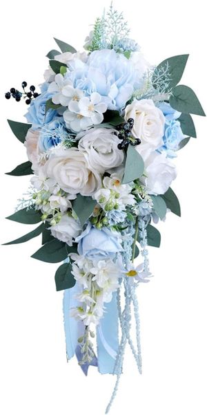 Harilla Romantic Wedding Bouquets Bride Artificial Roses Bunch Floral