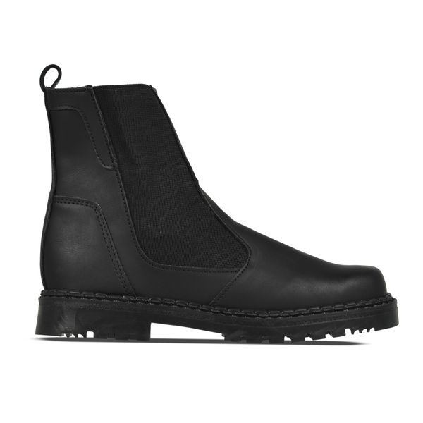 Black Chelsea Boots - Classic Slip-On Ankle Boot with Rugged Sole RFS-4612