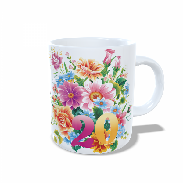 Beautiful 20th Birthday Mug