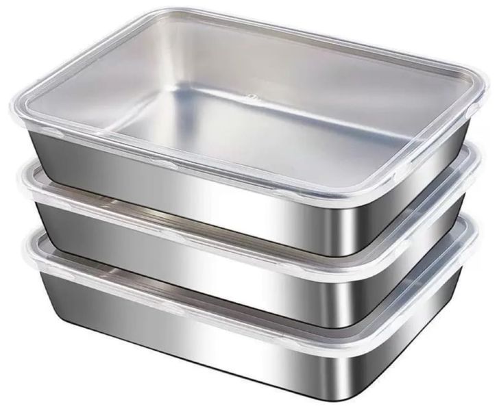 3PCS Stainless Steel Food Storage Containers Meal Prep Containers, Kitchen