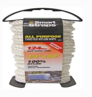 Smart Straps - 6.5mm x 15m Twisted Nylon Rope - White