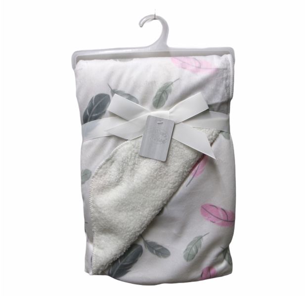 Baby Blanket - "Pink Feather