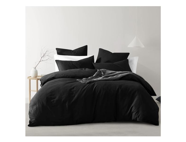 3-Piece Duvet Cover Set - Black