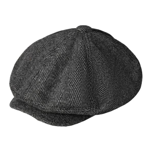 Newsboy Cap Hats for Men Adjustable Octagon Cap Flap Vintage Wool Blend