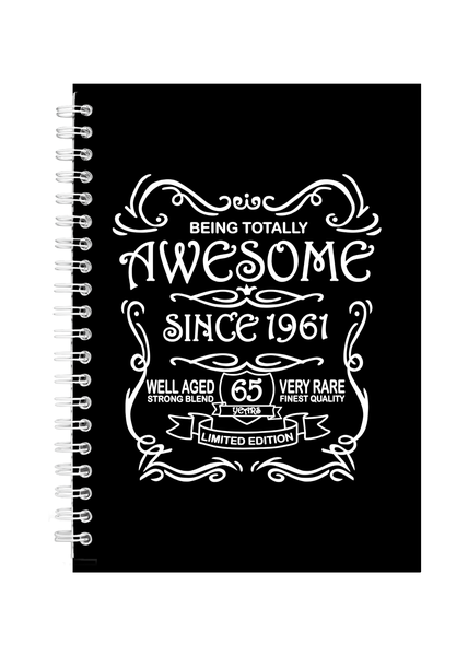 65 Years Old Awesome Since 1961 Birthday Writing Book Notepad Notebook A4