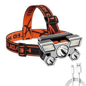 Rechargeable Waterproof 9-LED Bright Headlamp W/ 4 Modes, Strap &amp; Flash