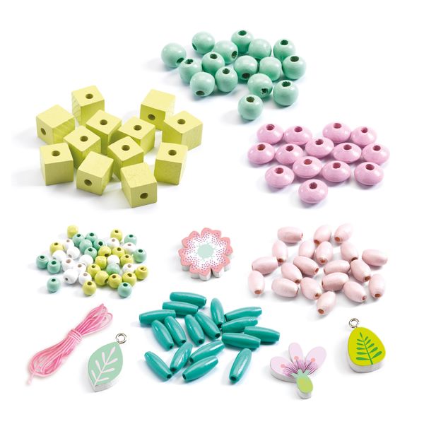 Djeco Wooden Beads - Flower and Leaves