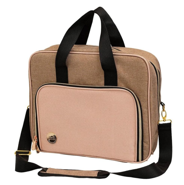 We R Memory Keepers Crafter's Shoulder Bag - Taupe &amp; Pink