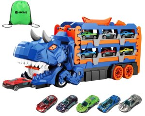 X-HOME Kids Dinosaur Truck Toy - Car Devourer- Race Track-12 Cars &amp; Fun Bag