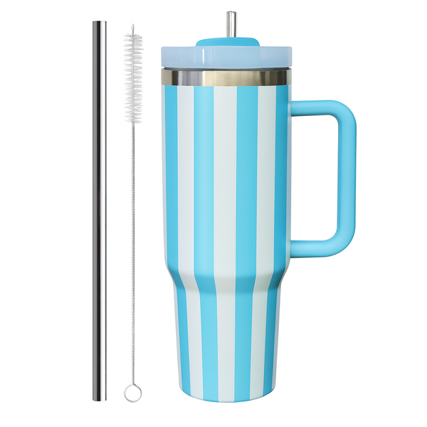 Latest style Insulated 1.2L Stanley-like Cup with Lid,2 Straws+Straw Brush