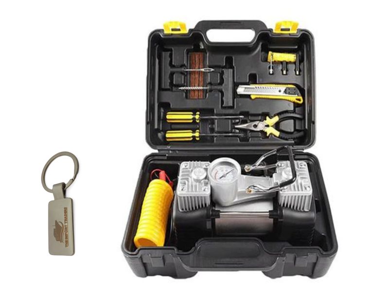 Portable Car Tire Repair Kit Air Compressor With TIT Keychain