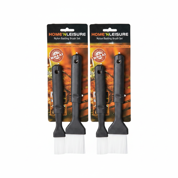 Home N Leisure BBQ Basting Brushes Set - 2 Piece Steel Kitchen - 2 Pack