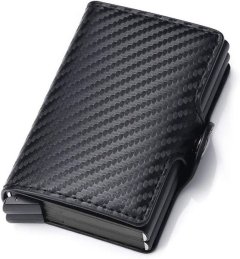 Automatic Credit Card Holder RFID Blocking Double Layer Wallet
