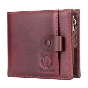 Bullcaptain Outlaw RFID Blocking Men's Bifold Leather Wallet Ox Blood