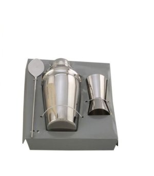 Stainless Steel Cocktail Shaker with Peg Measure &amp; Stirrer Spoon