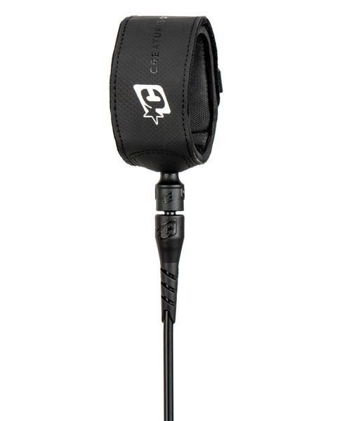 Creatures Superlite Lite 6 Surfboard Leash - Black Silver