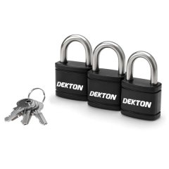 Dekton 3 Piece Iron Padlock 38mm