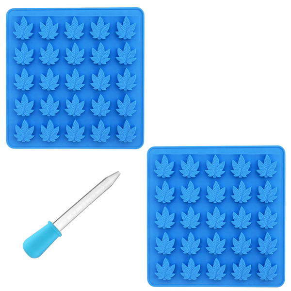 GLOOPIE Small Leaf Silicone Mould + Dropper - 2 Pack