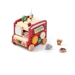 Bus Theme Wooden Activity Cube 8 in 1 Montessori Toys Boys Girls Toddlers