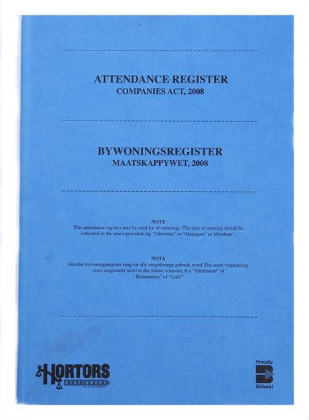 Hortors Directors &amp; Managers Attendance Register