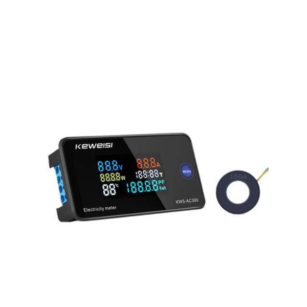 HKD KWS-AC300 LCD AC Power Meter 50-300V 100A with CT Sensor