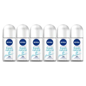 NIVEA Fresh Natural Anti-perspirant Roll-on Deodorant, 6x50ml