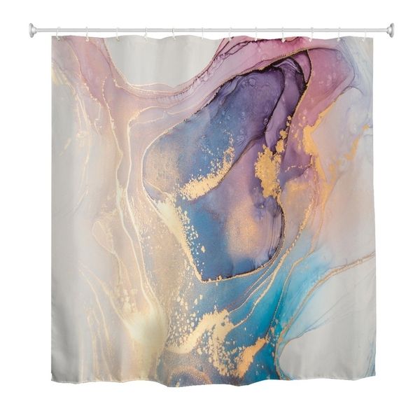 Shower Curtain Modern Custom Design - Marble Colour Grain Pink Gold Blue