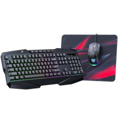 Onikuma TZ3006 RGB Gaming Keyboard &amp; Mouse Set With Mouse Pad - Black